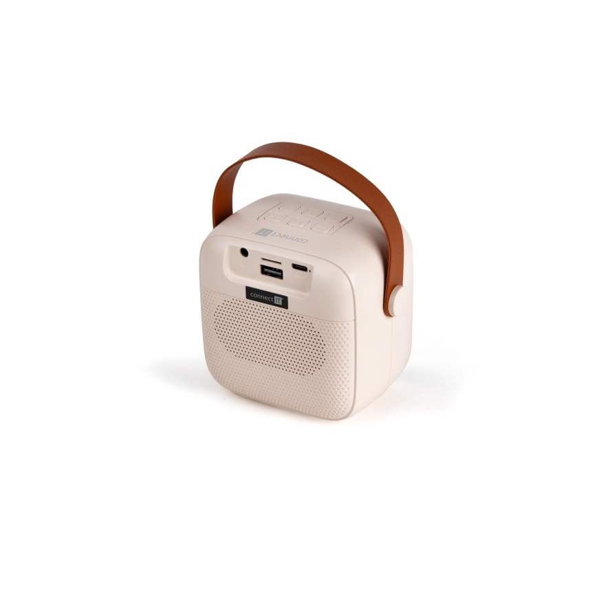 CONNECT IT CSP-1010-BG - LED RGB-kaiutin langattomilla 2Mic-mikrofoneilla 5W/1200 mAh + 2x 400 mAh kerma/kultainen