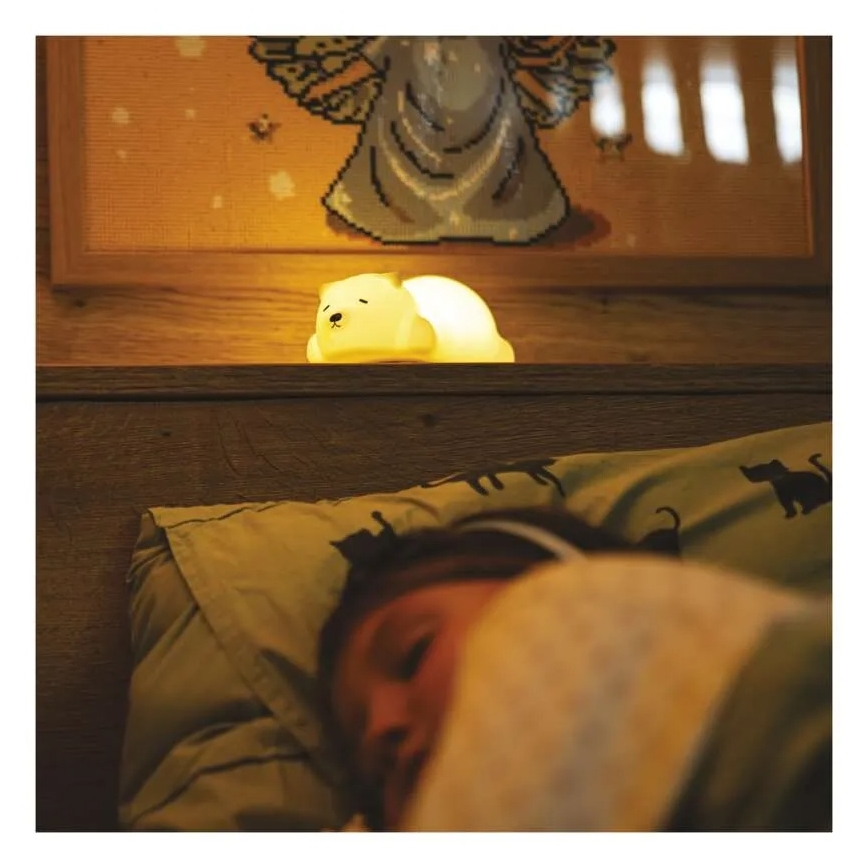 LED RGB ladattava kosketusohjattu yövalo LED/3,7V 1200 mAh nalle