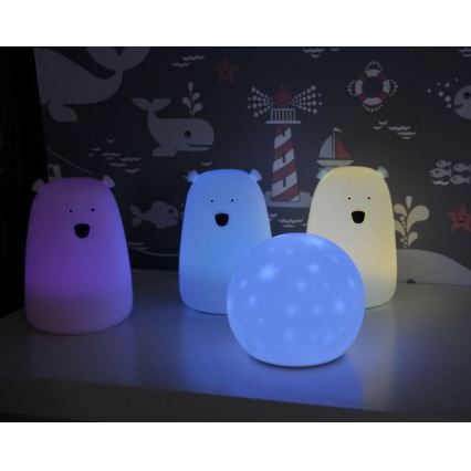 LED RGB Lasten kosketuslamppu BEAR LED/0,8W/5V sininen