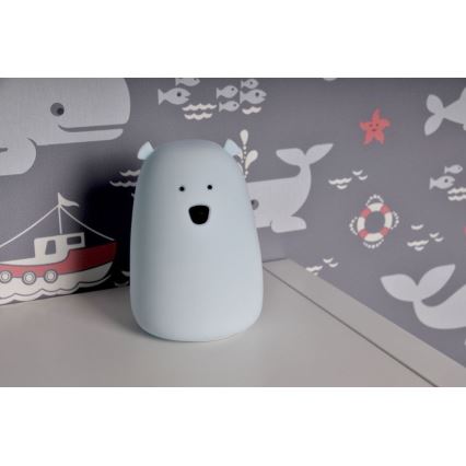 LED RGB Lasten kosketuslamppu BEAR LED/0,8W/5V sininen