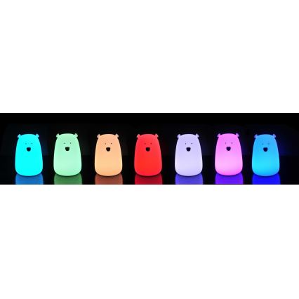 LED RGB Lasten kosketuslamppu BEAR LED/0,8W/5V sininen