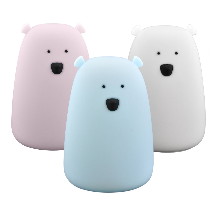 LED RGB Lasten kosketuslamppu BEAR LED/0,8W/5V valkoinen + USB