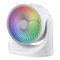 LED RGB pöytätuuletin 10W/5V, halkaisija 18,5 cm