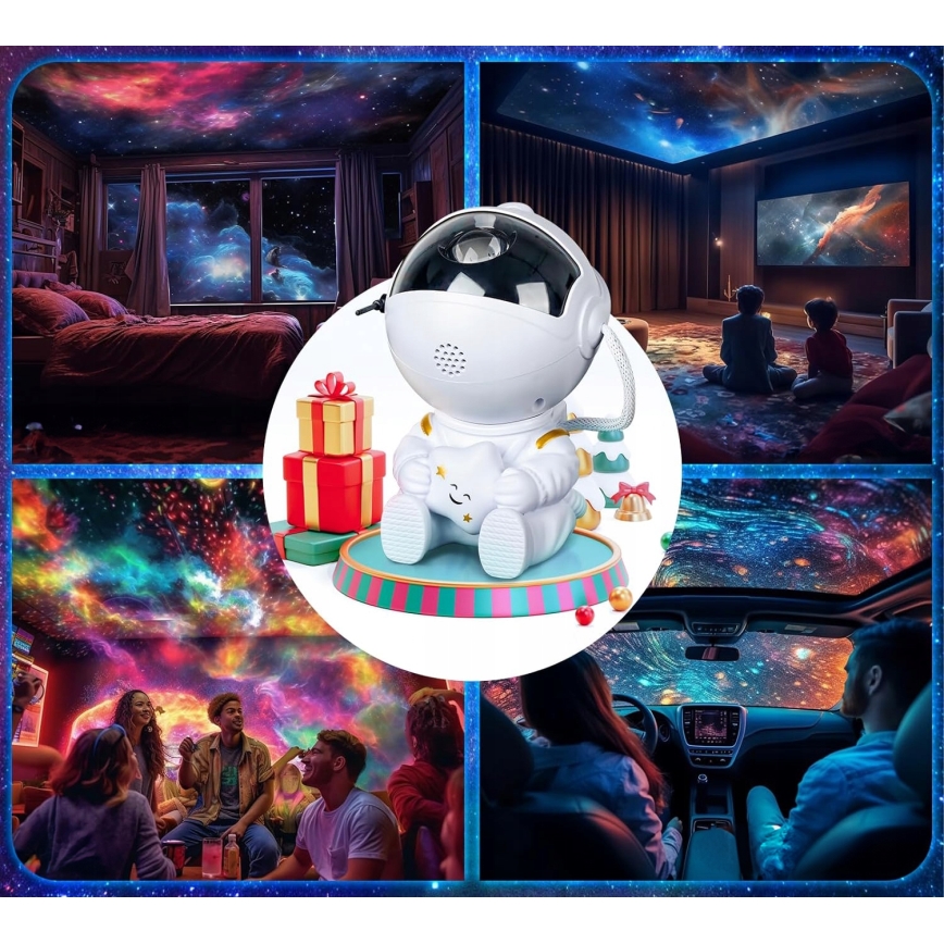 LED RGB Projektori LED/5W/5V astronautti + kaukosäädin