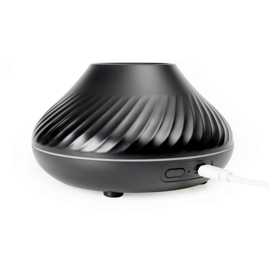 LED RGB Tuoksudiffuuseri liekki jäljitelmällä LED/6,5W/5V 130ml musta