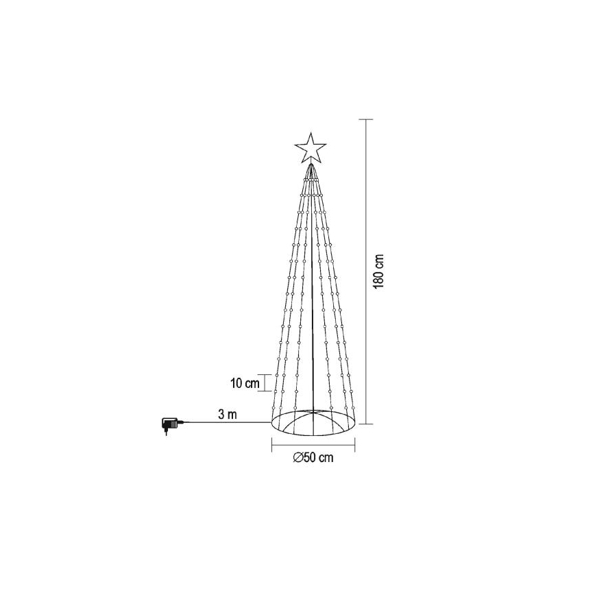 LED RGB ulkokäyttöinen joulukuusi 190xLED/230V 1,8 m IP44 + kaukosäädin