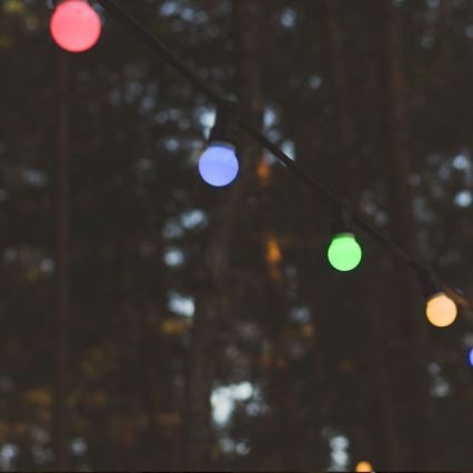 LED RGB Valoketju ulkokäyttöön STRING 13 m 15xLED/0,5W/230V IP44 + kauko-ohjaus