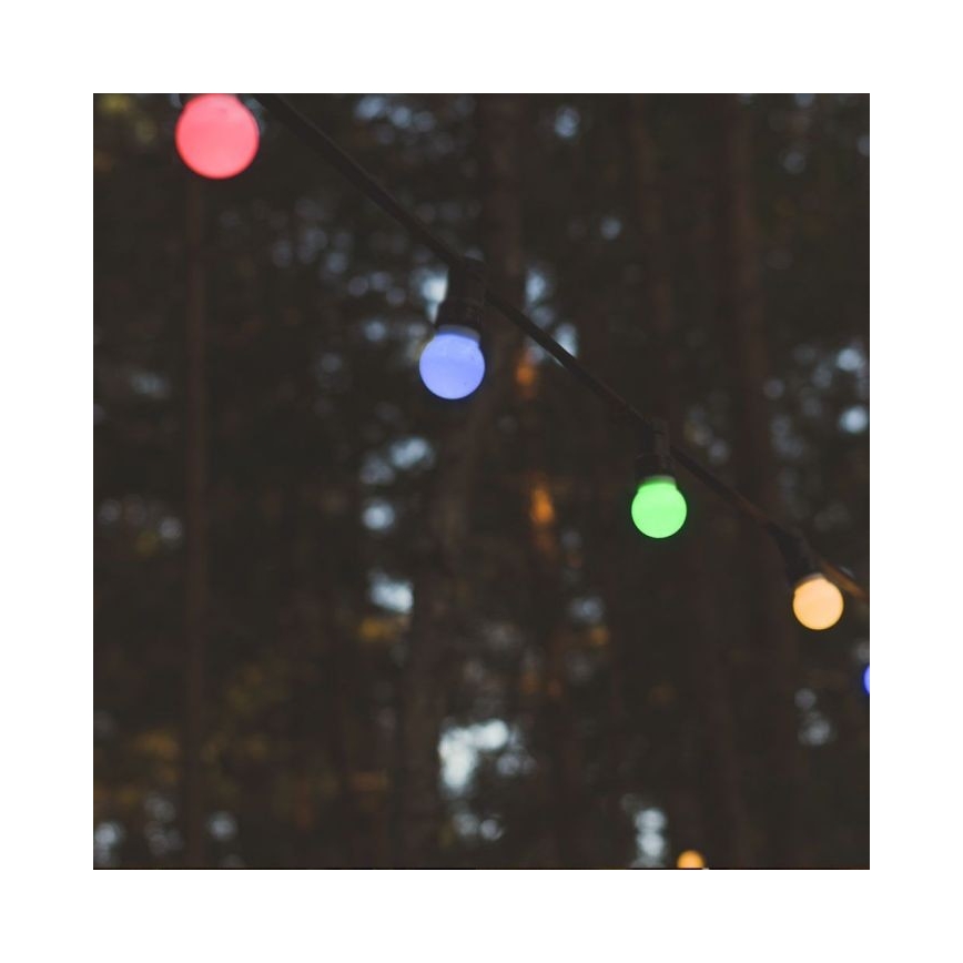 LED RGB Valoketju ulkokäyttöön STRING 13 m 15xLED/0,5W/230V IP44 + kauko-ohjaus