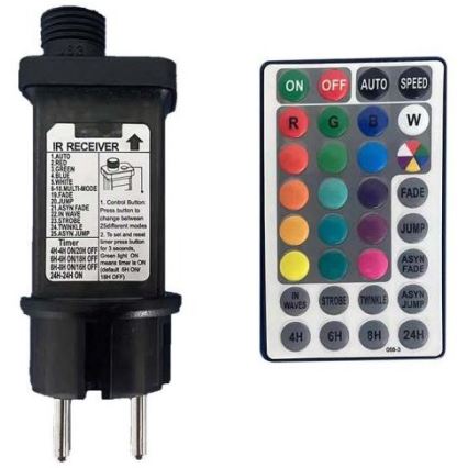 LED RGB Valoketju ulkokäyttöön STRING 13 m 15xLED/0,5W/230V IP44 + kauko-ohjaus