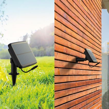 LED RGBIC himennettävä aurinkovalosarja 15xLED/1,3W/3,7V 2200 mAh 8 m IP65 musta + kaukosäädin
