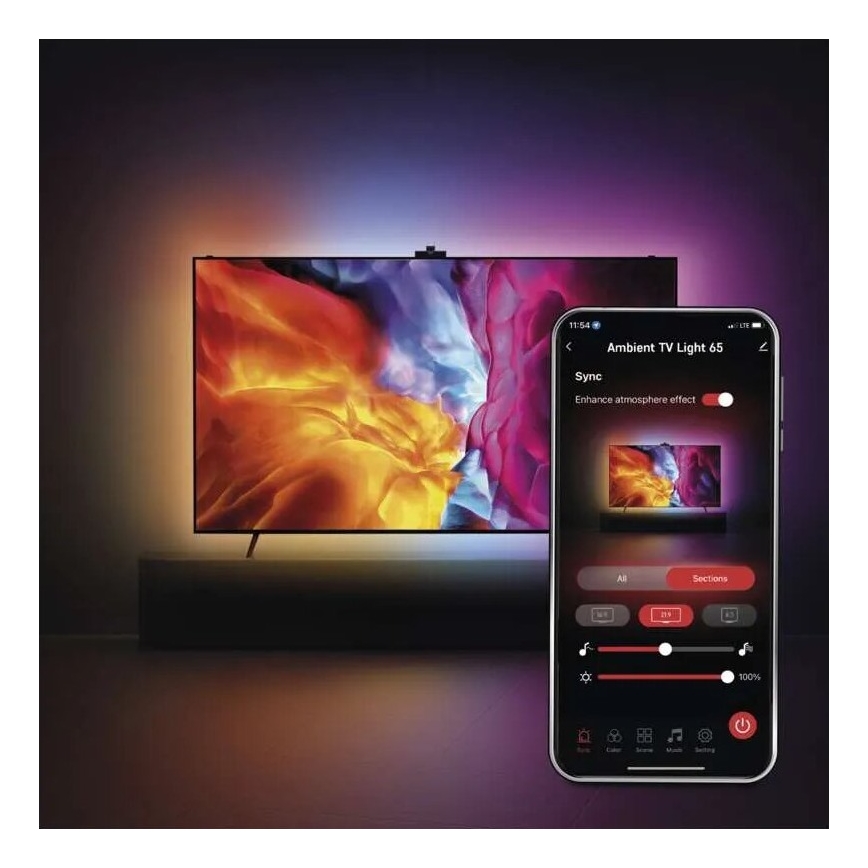 LED RGBIC Nauha kohteelle TV GoSmart LED/24W/230V 65“