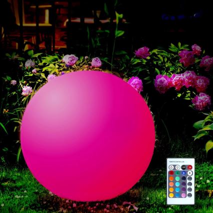 LED RGBW Aurinkolamppu BALL LED/3,7V 1500 mAh halkaisija 50 cm IP65 + kauko-ohjaus