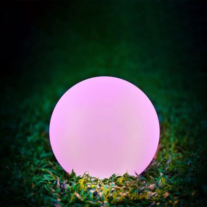 LED RGBW Aurinkolamppu BALL LED/3,7V 1500 mAh halkaisija 50 cm IP65 + kauko-ohjaus