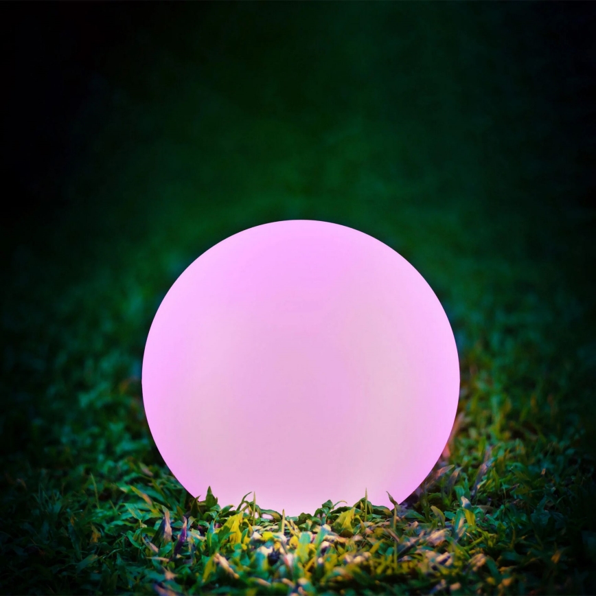 LED RGBW Aurinkolamppu BALL LED/3,7V 1500 mAh halkaisija 50 cm IP65 + kauko-ohjaus
