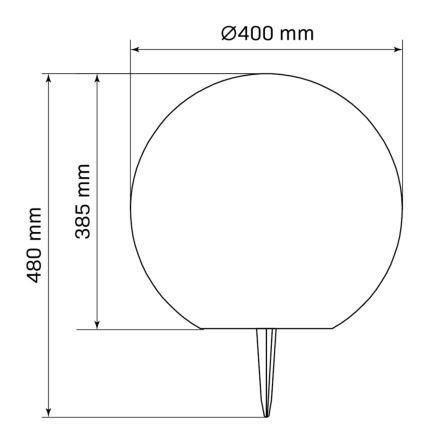 LED RGBW aurinkokennovalo BALL LED/3,7V 1500 mAh halkaisija 40 cm IP65 + kaukosäädin