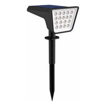 LED RGBW aurinkovalaisin anturilla LED/3,7V IP54 1200 mAh musta