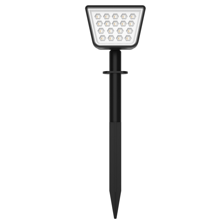 LED RGBW aurinkovalaisin anturilla LED/3,7V IP54 1200 mAh musta