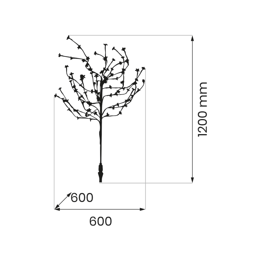 LED RGBW Aurinkovalo TREE LED/0,1W/1,2V 600 mAh IP44 ruskea