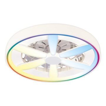 LED RGBW Himennettävä kattovalaisin tuulettimella MALAWI LED/48W/230V 3000-6500K valkoinen + kaukosäädin