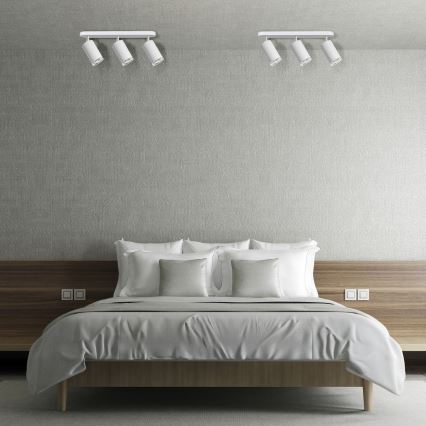 LED RGBW himmennettävä kylpyhuoneen kohdevalaisin TURYN 3xGU10/4,8W/230V 3000K IP44 valkoinen + kaukosäädin