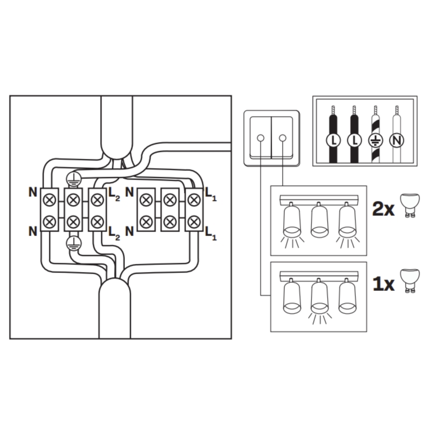 LED RGBW himmennettävä kylpyhuoneen kohdevalaisin TURYN 3xGU10/6W/230V 3000K IP44 valkoinen + kaukosäädin