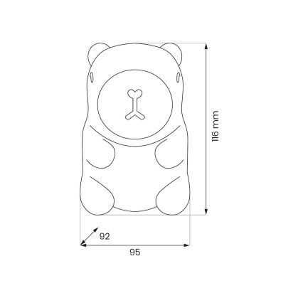 LED RGBW himmennettävä ladattava kosketusohjattu lasten yövalo KAPYBARA LED/0,45W/5V 800 mAh