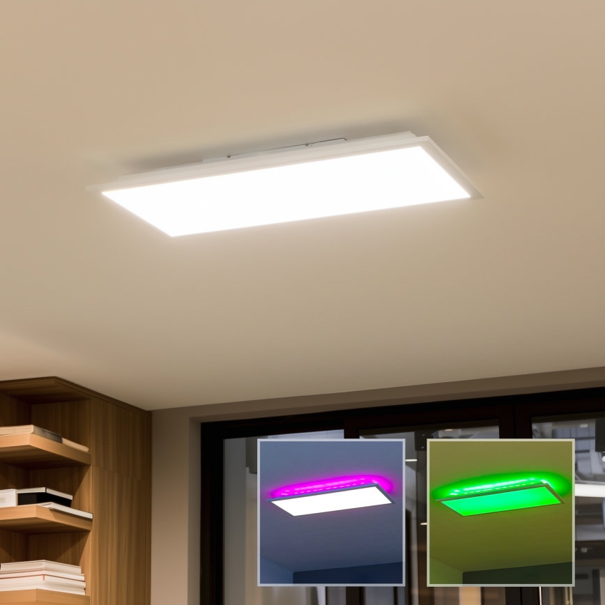 LED RGBW Himennettävä pinta-asennettava paneelivalaisin LED/22W/230V 2700-6500K 29,5x59,5 cm + kaukosäädin