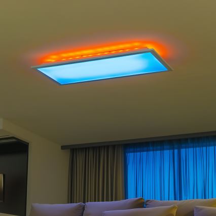 LED RGBW Himennettävä pinta-asennettava paneelivalaisin LED/22W/230V 2700-6500K 29,5x59,5 cm + kaukosäädin