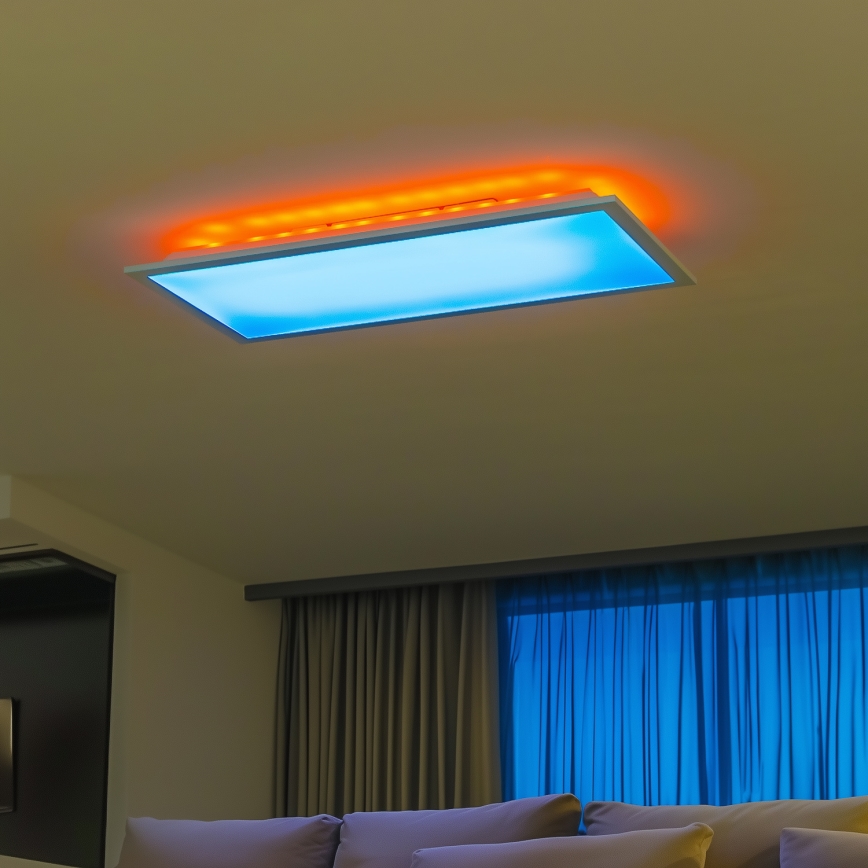 LED RGBW Himennettävä pinta-asennettava paneelivalaisin LED/22W/230V 2700-6500K 29,5x59,5 cm + kaukosäädin