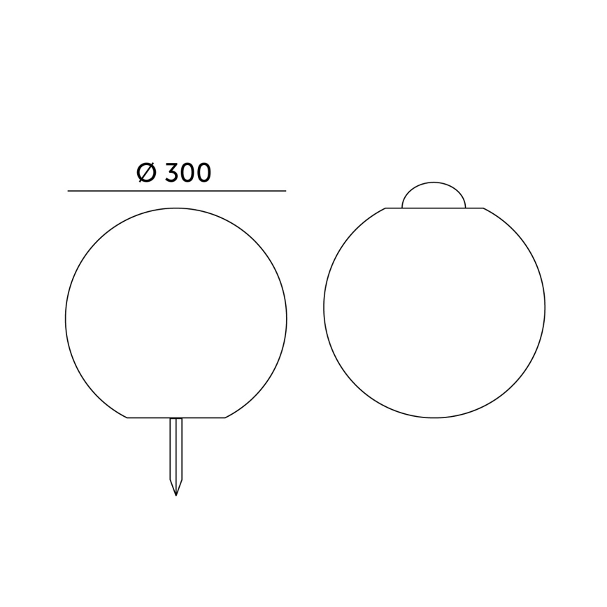 LED RGBW himmennettävä aurinkovalaisin GARDEN BALL LED/5W/3,7V 3000K IP54 2200 mAh halkaisija 30 cm + kaukosäädin