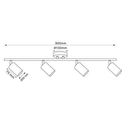 LED RGBW himmennettävä kohdevalaisin GOLDIE 4xGU10/4,8W/230V 3000K kullanvärinen + kaukosäädin