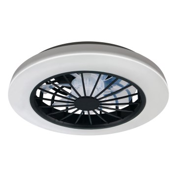 LED RGBW himmennettävä kattovalaisin tuulettimella GHANA LED/24W/230V 3000-6500K valkoinen/musta + kaukosäädin