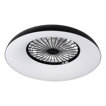 LED RGBW himmennettävä kattovalaisin tuulettimella PLAVE PAN LED/48W/230V 3000-6500K pr. 60 cm, musta + kaukosäädin