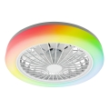 LED RGBW himmennettävä kattovalaisin tuulettimella ZAMBIA LED/24W/230V 3000-6500K valkoinen + kaukosäädin