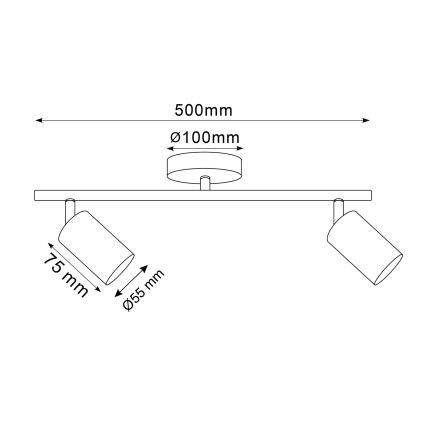 LED RGBW himmennettävä spottivalaisin GOLDI 2xGU10/6W/230V 3000K kultainen + kaukosäädin