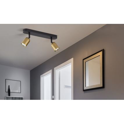 LED RGBW himmennettävä kohdevalaisin TOP 2xGU10/6,5W/230V 2700-6500K kulta/musta