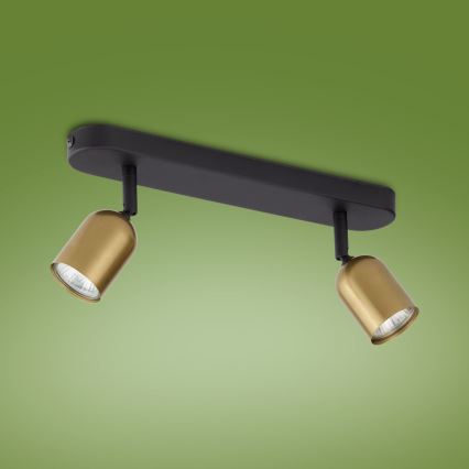 LED RGBW himmennettävä kohdevalaisin TOP 2xGU10/6,5W/230V 2700-6500K kulta/musta