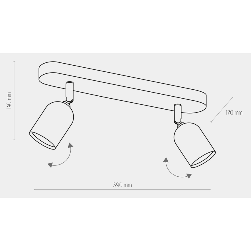 LED RGBW himmennettävä kohdevalaisin TOP 2xGU10/6,5W/230V 2700-6500K kulta/musta