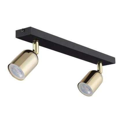 LED RGBW himmennettävä kohdevalaisin TOP 2xGU10/6,5W/230V 2700-6500K musta/kulta