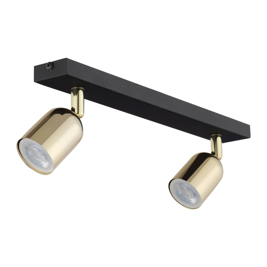 LED RGBW himmennettävä kohdevalaisin TOP 2xGU10/6,5W/230V 2700-6500K musta/kulta