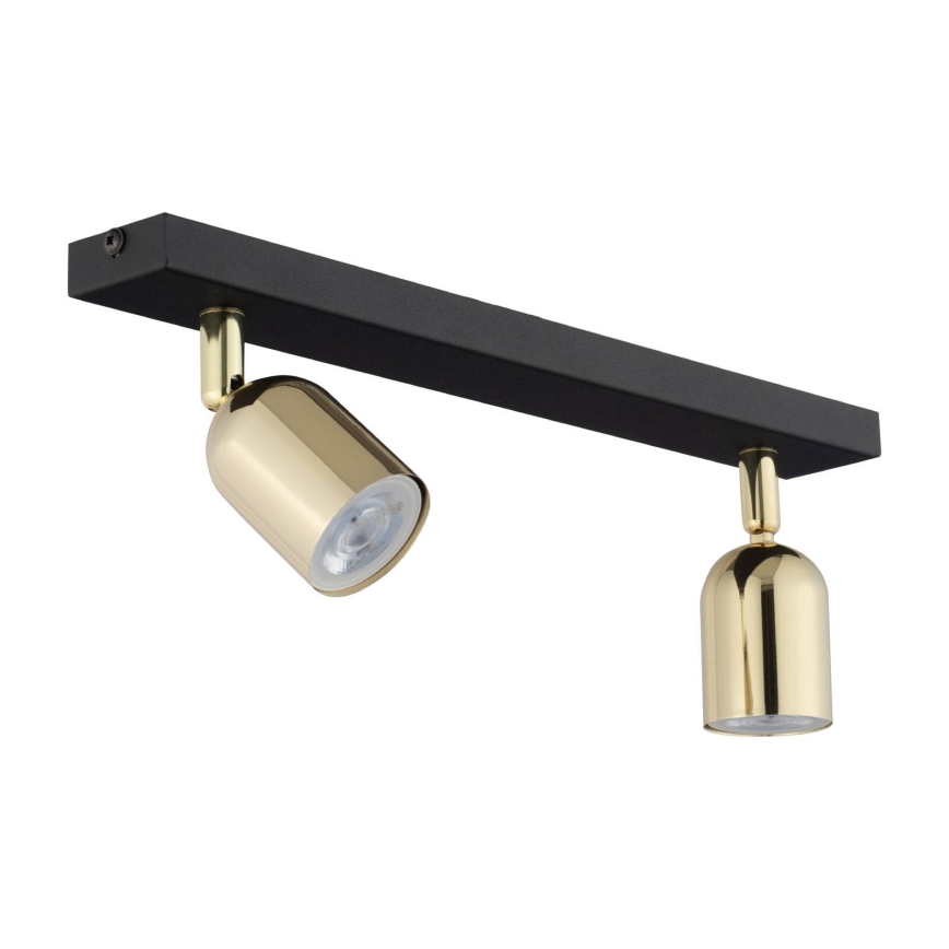 LED RGBW himmennettävä kohdevalaisin TOP 2xGU10/6,5W/230V 2700-6500K musta/kulta