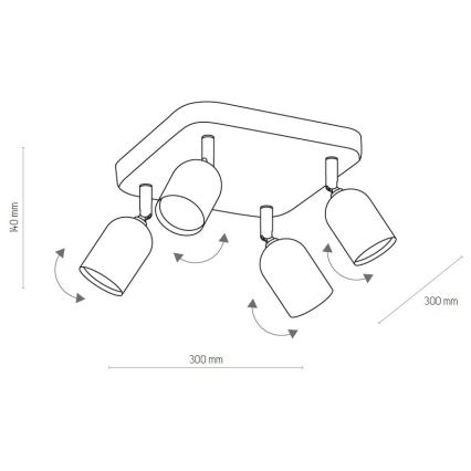 LED RGBW himmennettävä kohdevalaisin TOP 4xGU10/6,5W/230V 2700-6500K musta