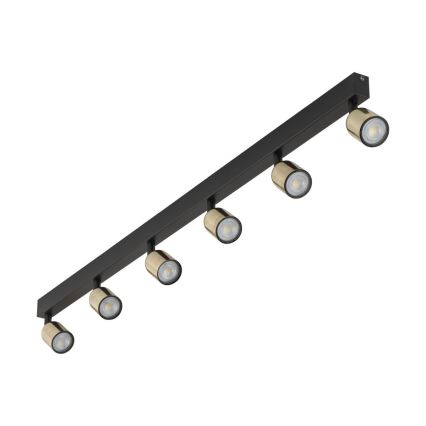 LED RGBW himmennettävä kohdevalaisin TOP 6xGU10/6,5W/230V 2700-6500K musta/kulta