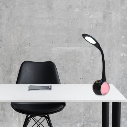 LED RGBW Himmennettävä kosketuspöytävalaisin COSMOS LED/6,5W/230V musta