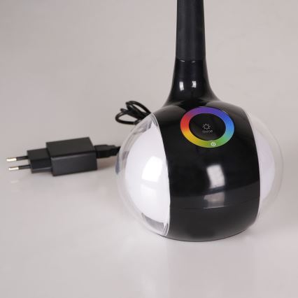 LED RGBW Himmennettävä kosketuspöytävalaisin COSMOS LED/6,5W/230V musta