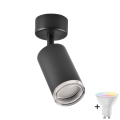 LED RGBW-himmennettävä kylpyhuoneen kohdevalaisin TURYN 1xGU10/4,8W/230V 3000K IP44 musta + kaukosäädin