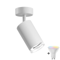 LED RGBW Himmennettävä kylpyhuoneen kohdevalaisin TURYN 1xGU10/4,8W/230V 3000K IP44 valkoinen + kaukosäädin