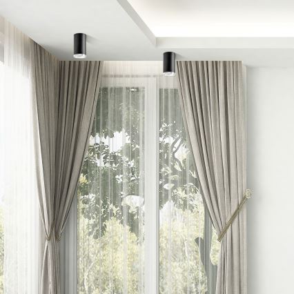 LED RGBW himmennettävä kylpyhuoneen kohdevalaisin TURYN 1xGU10/4,8W/230V 3000K IP44 musta + kaukosäädin