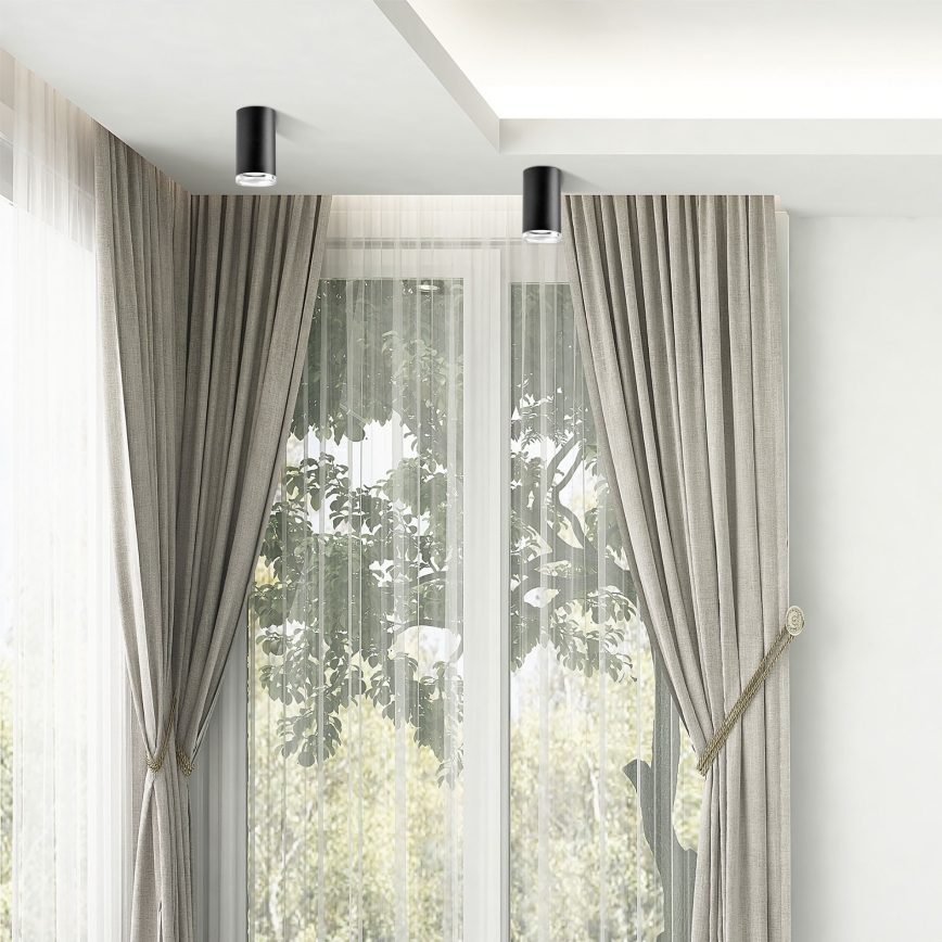 LED RGBW himmennettävä kylpyhuoneen kohdevalaisin TURYN 1xGU10/4,8W/230V 3000K IP44 musta + kaukosäädin
