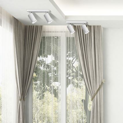 LED RGBW himmennettävä kylpyhuoneen spottivalaisin TURYN 2xGU10/4,8W/230V 3000K IP44 valkoinen + kaukosäädin